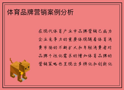 体育品牌营销案例分析